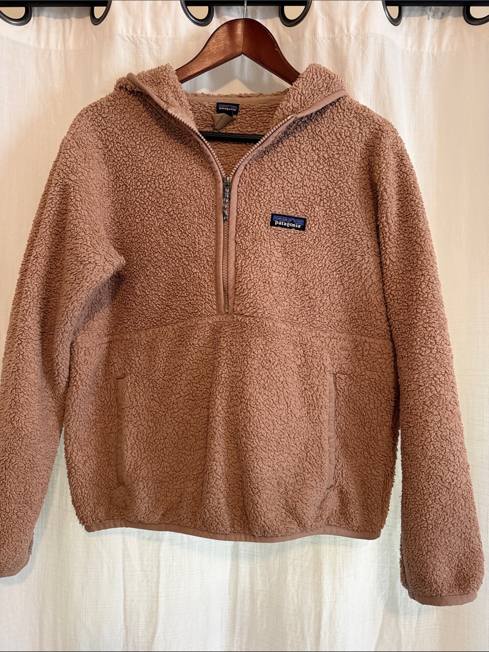 Patagonia Women’s Mauve Zip-Up Sherpa Hoodie